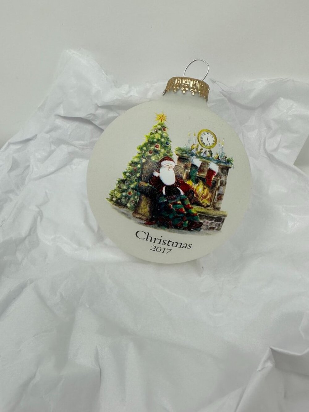 Bronner's Annual Christmas 2017 Ornament, Glass Santa
